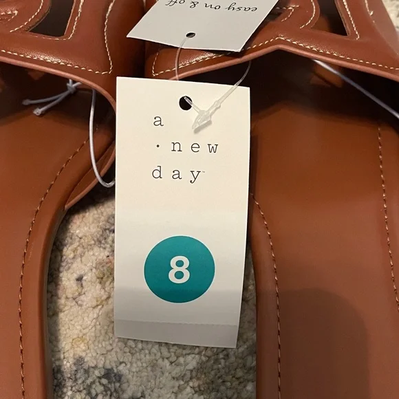 a new day Tan Brown Slide Sandals with Cutout Strap - Women's - Picture 2 of 5